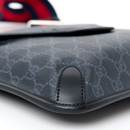 Gucci GG Supreme Monogram Web Medium Messenger Bag Black Grey 11 of 12