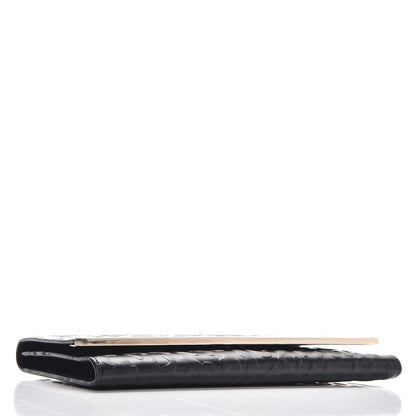 Jimmy Choo Calfskin Leopard Embossed Maia Clutch Black 4 of 6