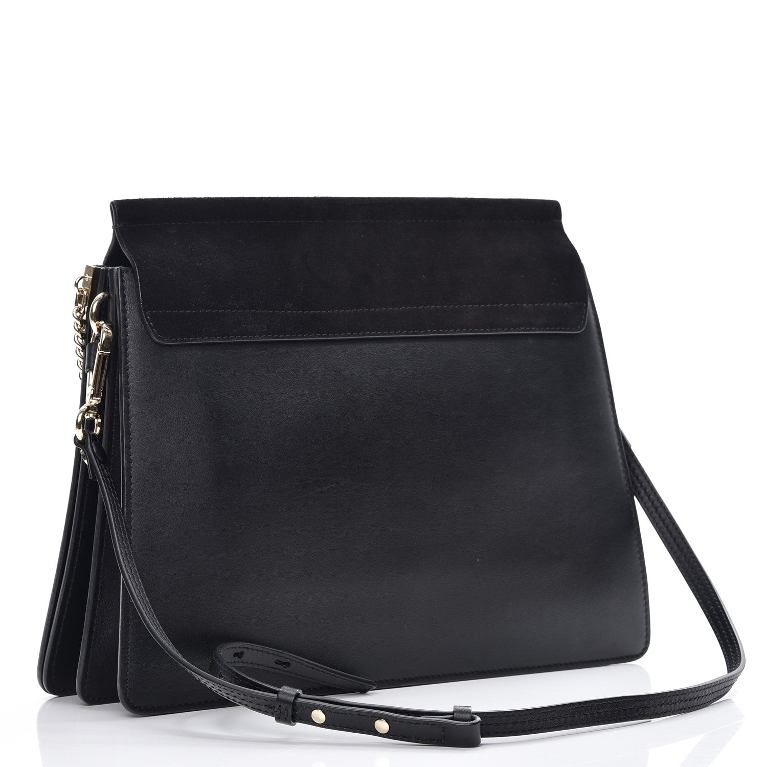 Chloe Suede Calfskin Medium Faye Shoulder Bag Black 3 of 9