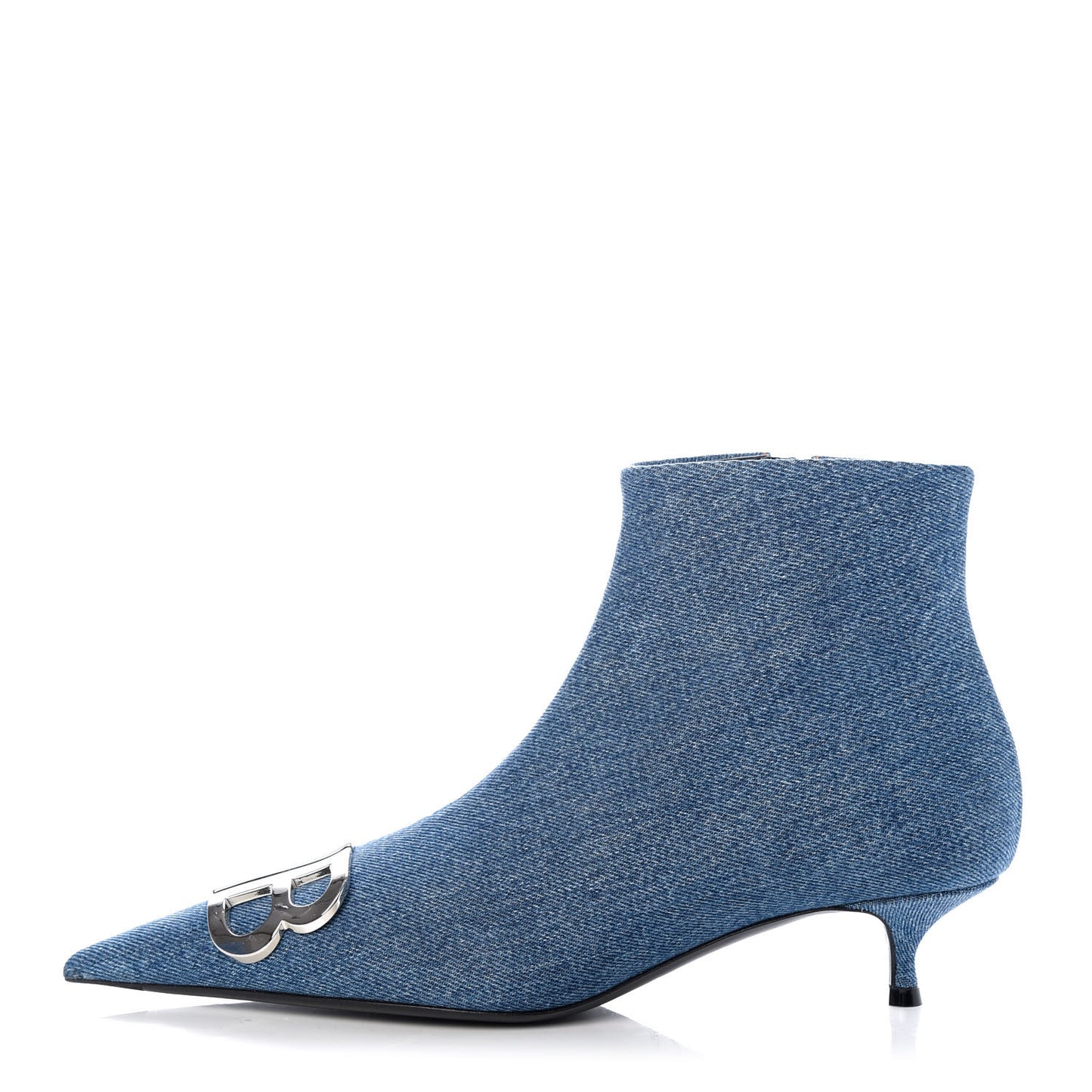 Denim BB Pointy Toe Ankle Booties 39 Light Bleu