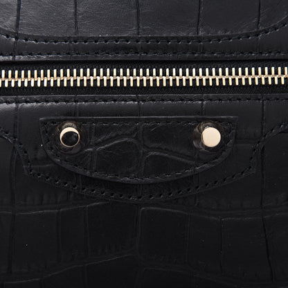 Balenciaga Calfskin Crocodile Embossed Classic SIlver Hardware Mini City Black 10 of 10