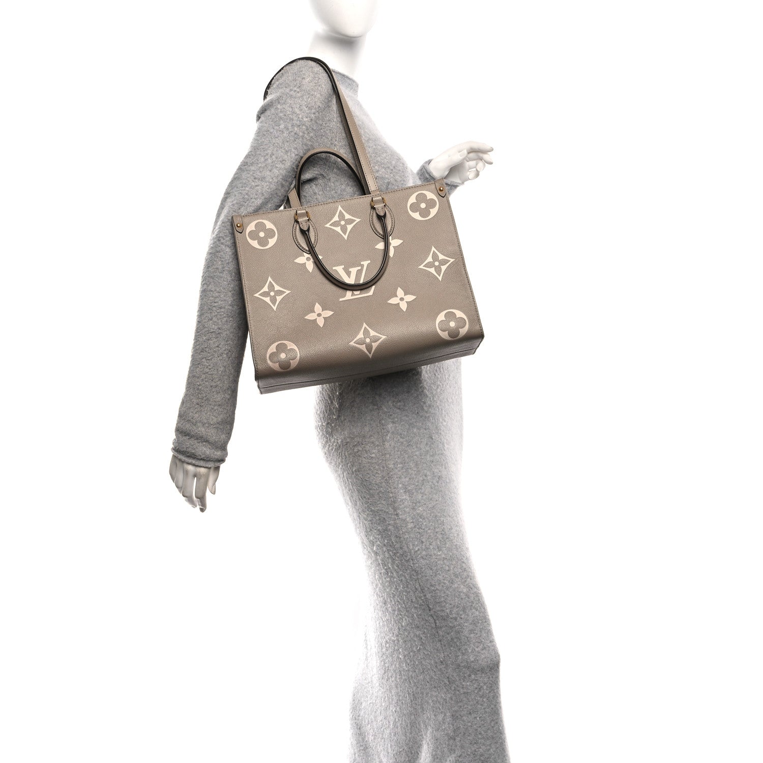 Louis Vuitton Empreinte Monogram Giant Onthego MM Tourterelle Creme 2 of 10
