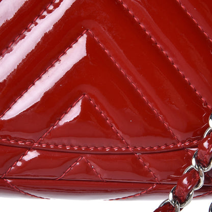 Chanel Patent Chevron Quilted Medium Single Flap Red 8 of 13