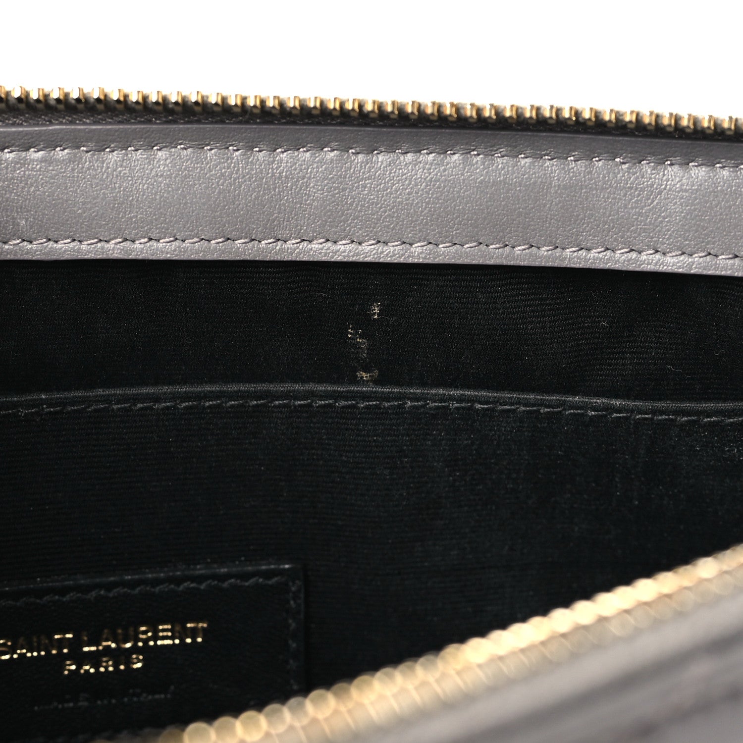 Saint Laurent Calfskin Matelasse Monogram Cassandre Tablet Pouch Fog 9 of 10