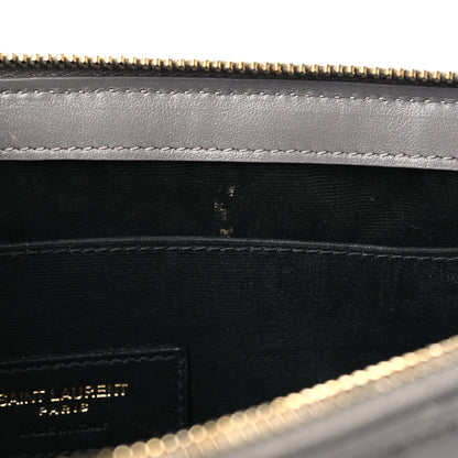 Saint Laurent Calfskin Matelasse Monogram Cassandre Tablet Pouch Fog 9 of 10