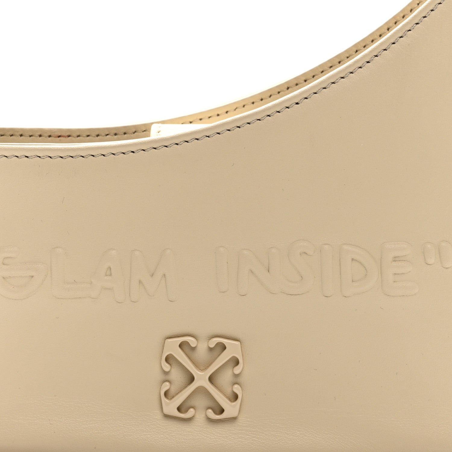 Off-White Calfskin 3D Glam Inside Jitney Shoulder Bag Beige 6 of 8