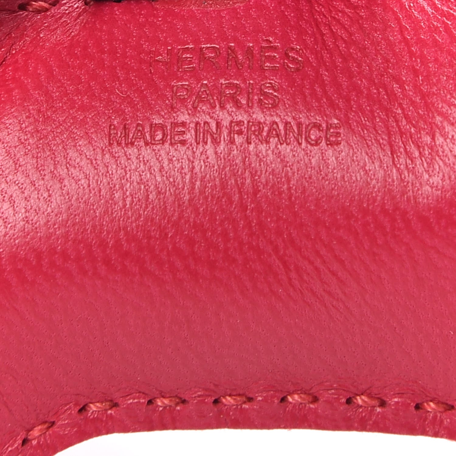 Hermes Milo Lambskin Grigri Rodeo Horse Bag Charm PM Rose Sakura Framboise Rouge Sellier 3 of 5