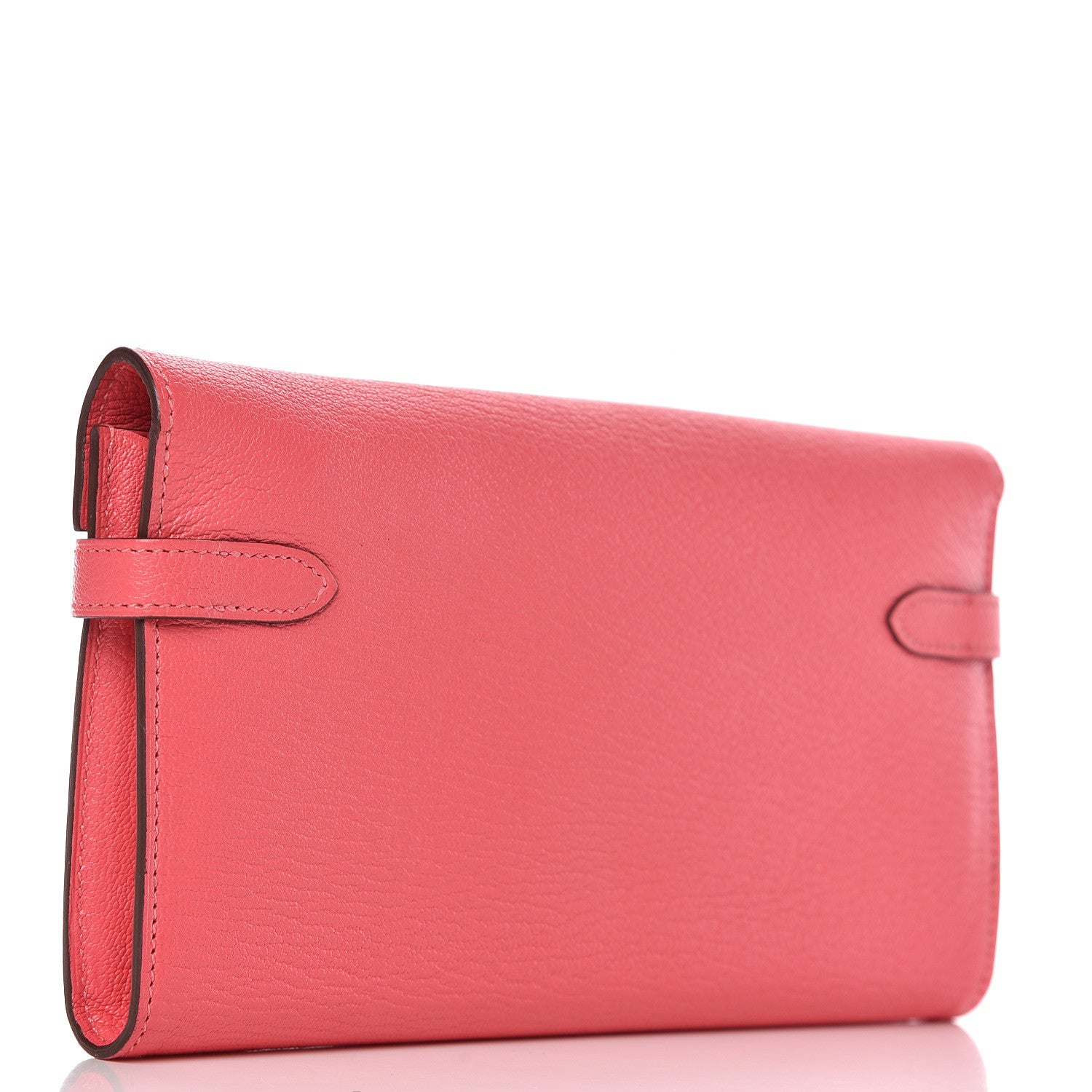 Hermes Chevre Mysore Kelly Longue Wallet Rose Lipstick 3 of 10