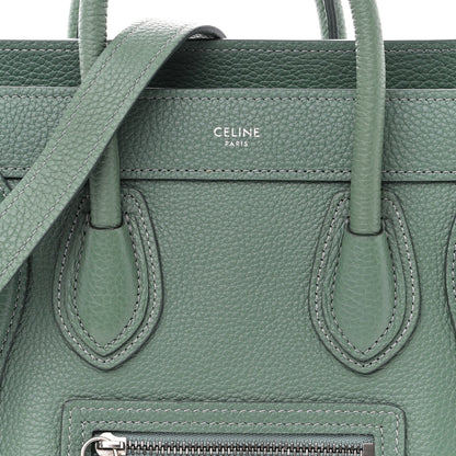 Celine Drummed Calfskin Nano Luggage Celadon 9 of 14