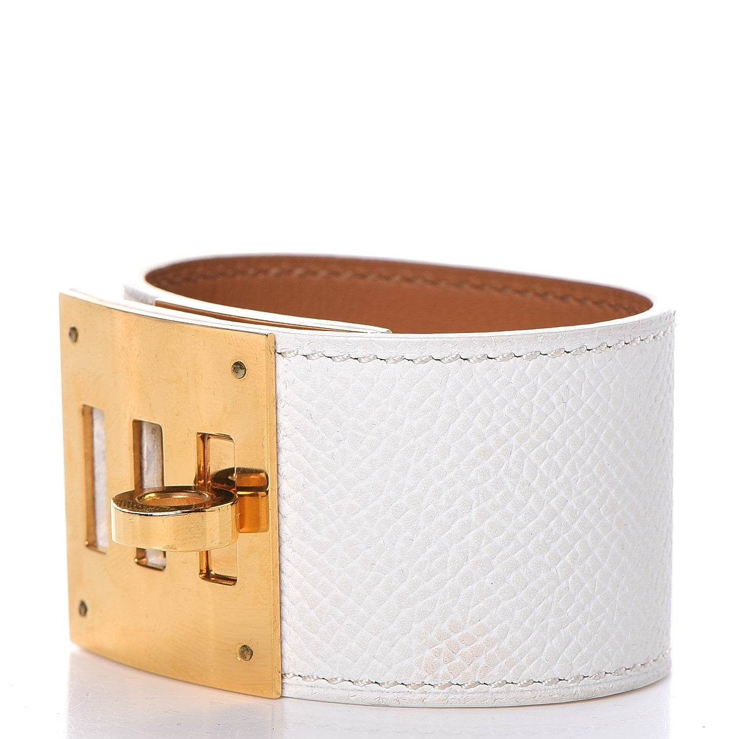 Hermes Epsom Kelly Dog Bracelet White 6 of 6
