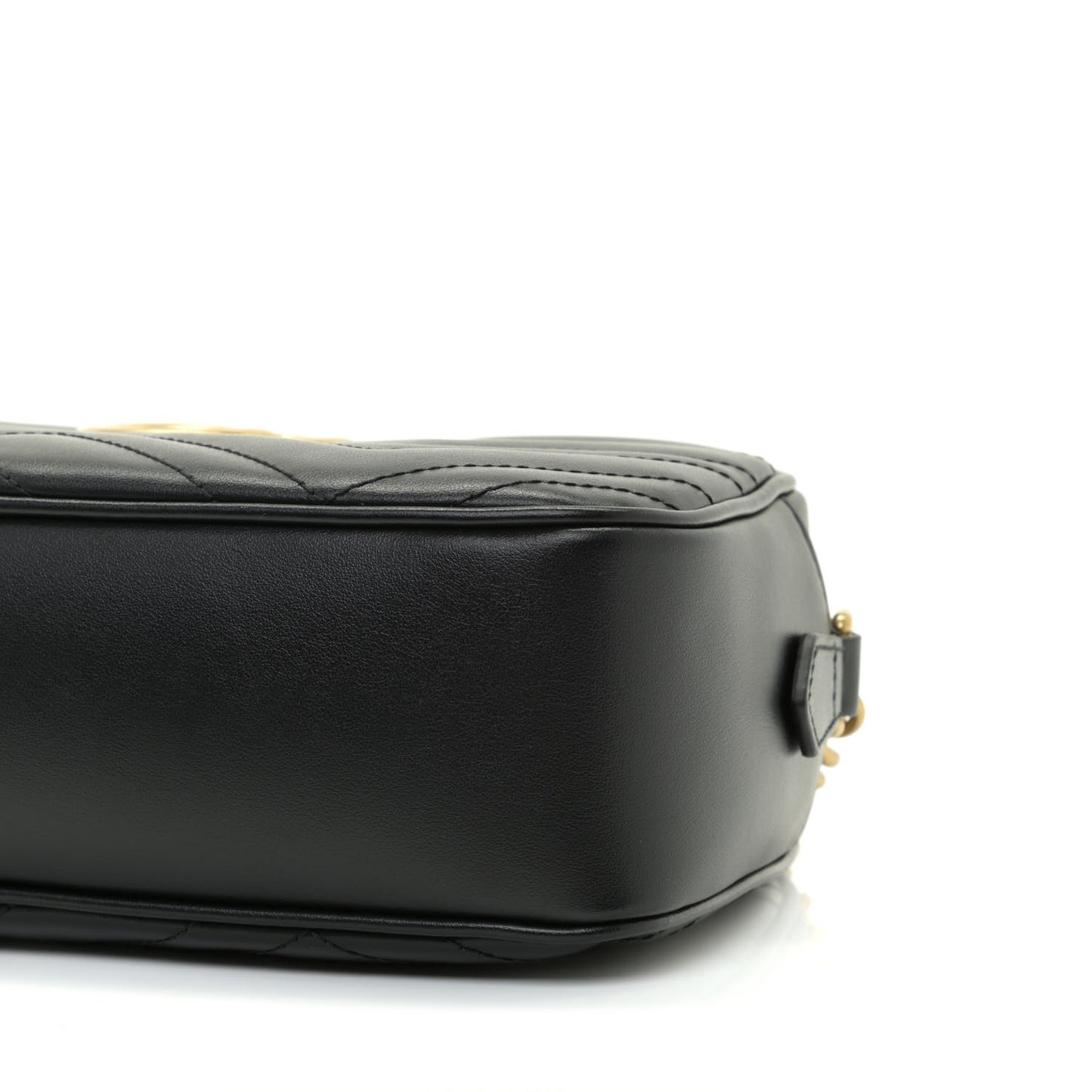 Calfskin Matelasse Small GG Marmont Chain Shoulder Bag Black