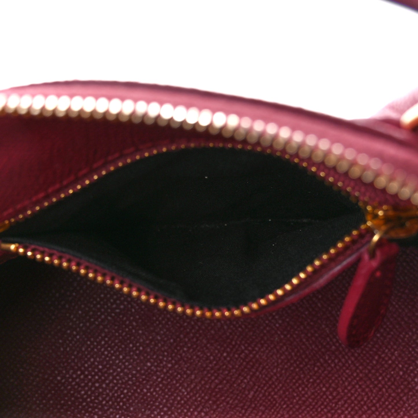 Signature Grained Calfskin Logo XXS Ville Top Handle Bag Rouge Grenat White