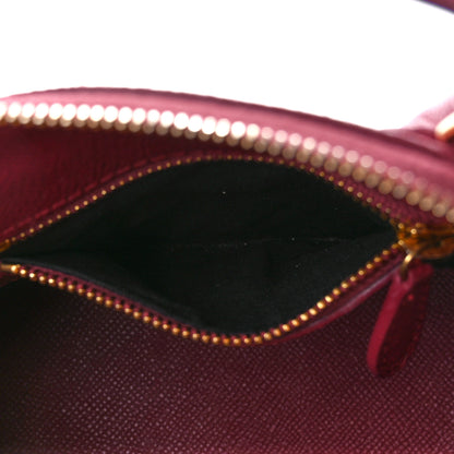 Balenciaga Signature Grained Calfskin Logo XXS Ville Top Handle Bag Rouge Grenat White 6 of 16