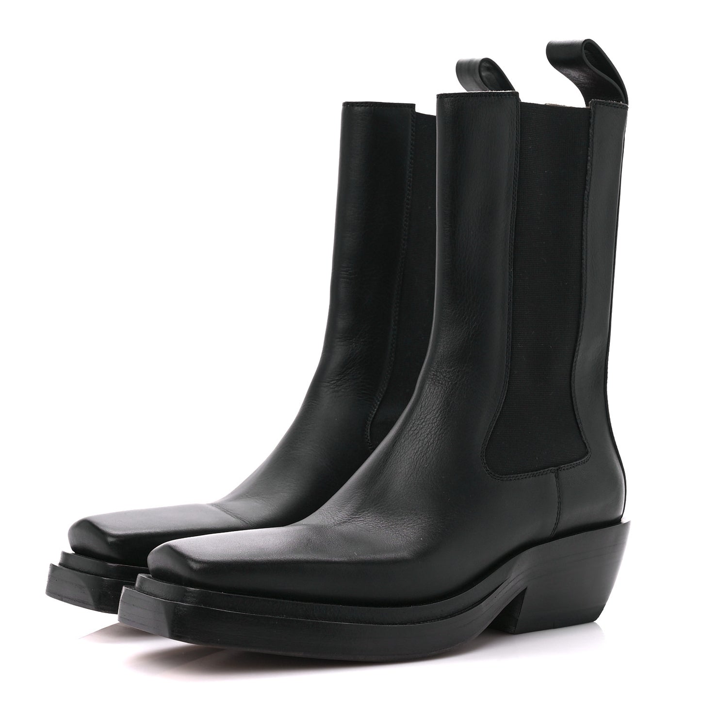 Calfskin Lean Mid-Calf Boots 38 Black