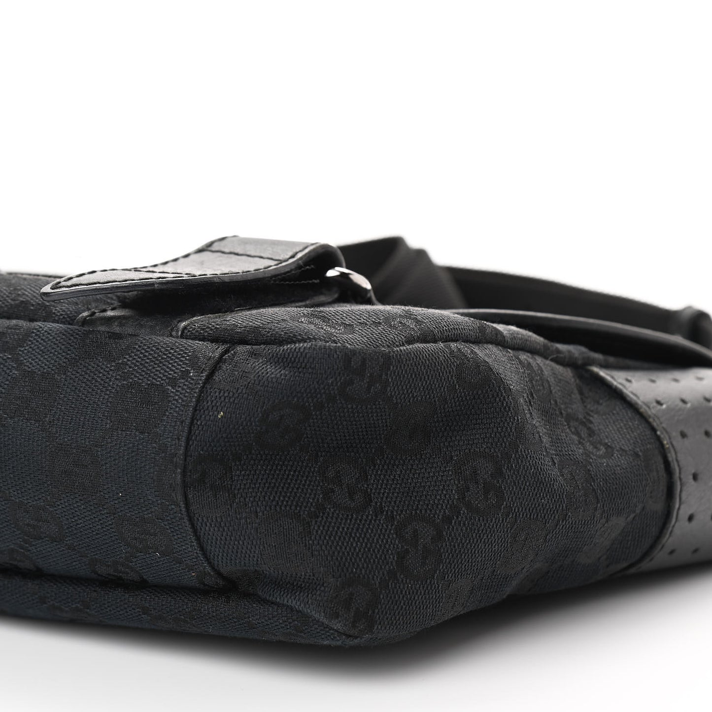 Monogram Small Double Buckle Flap Messenger Bag Black