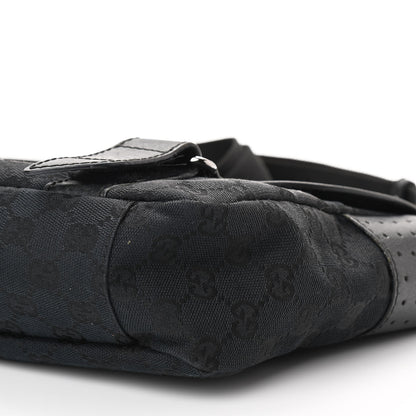 Gucci Monogram Small Double Buckle Flap Messenger Bag Black 10 of 10