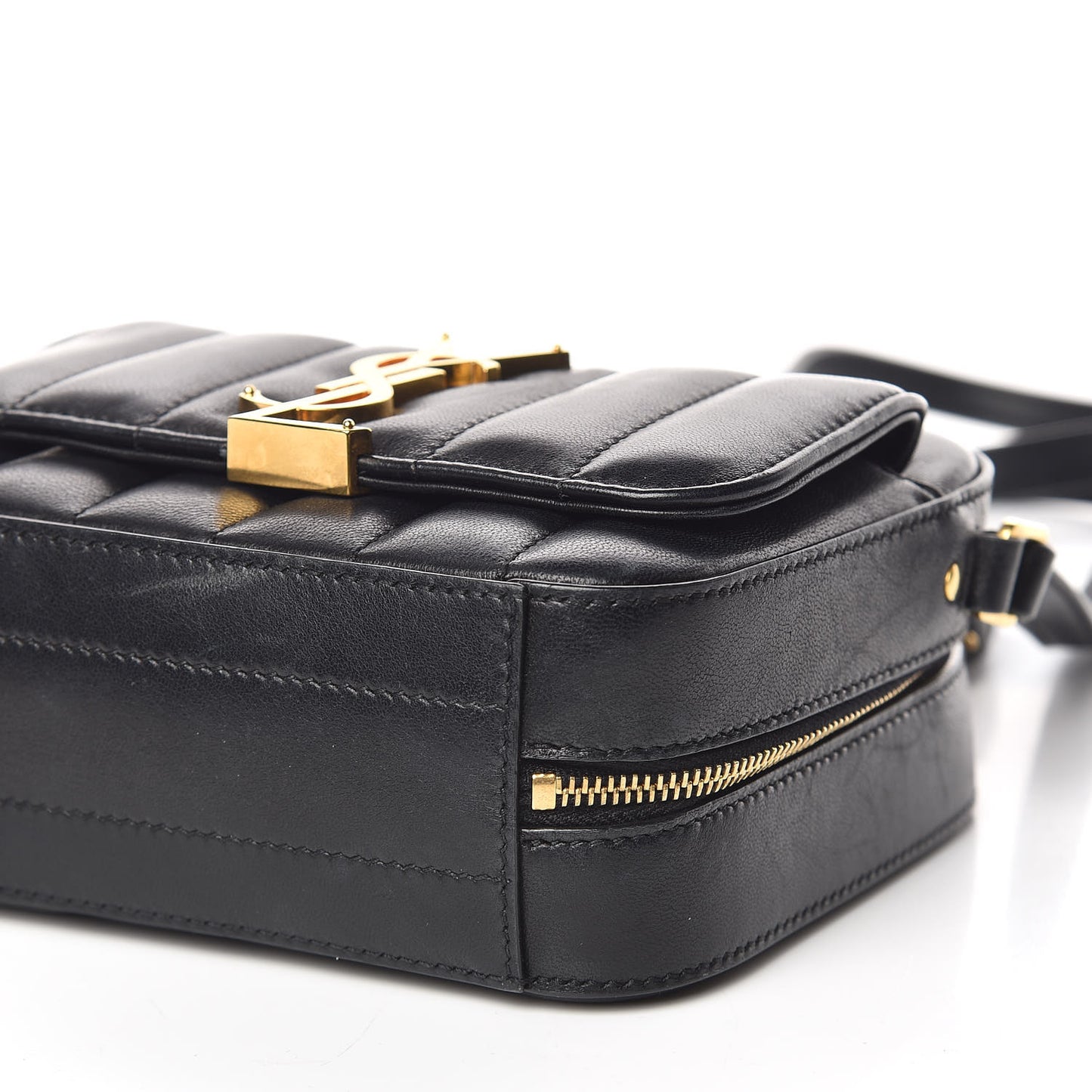 Lambskin Matelasse Monogram Toy Vicky Camera Bag Black
