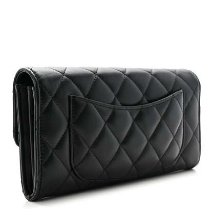 Chanel Lambskin Quilted Large Gusset Flap Wallet Black 3 of 8