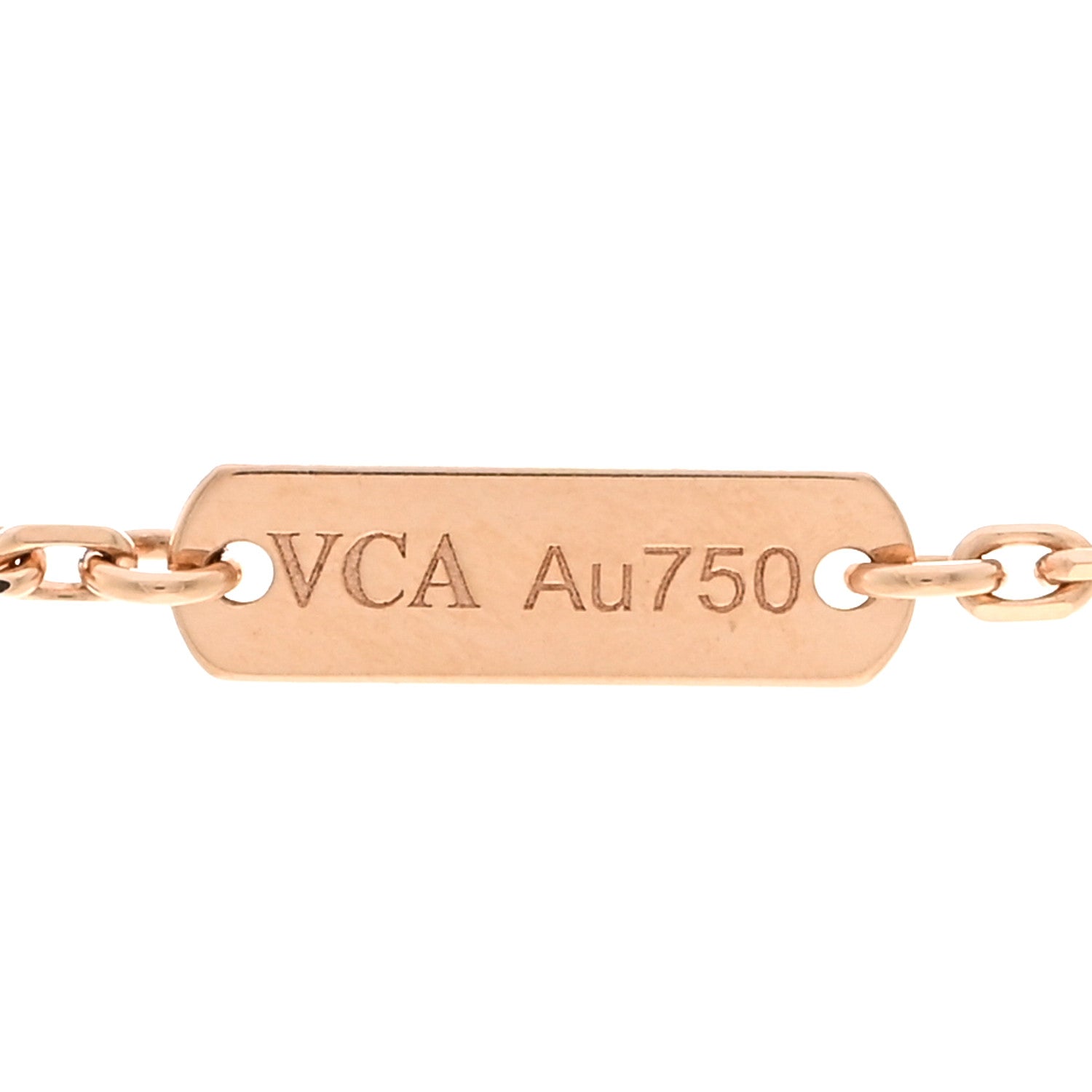 Van Cleef & Arpels 18K Rose Gold Diamond Bulls Eye Vintage Alhambra Pendant Necklace 4 of 6