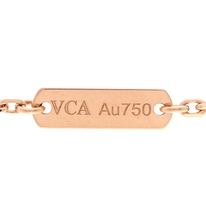 Van Cleef & Arpels 18K Rose Gold Diamond Bulls Eye Vintage Alhambra Pendant Necklace 4 of 6