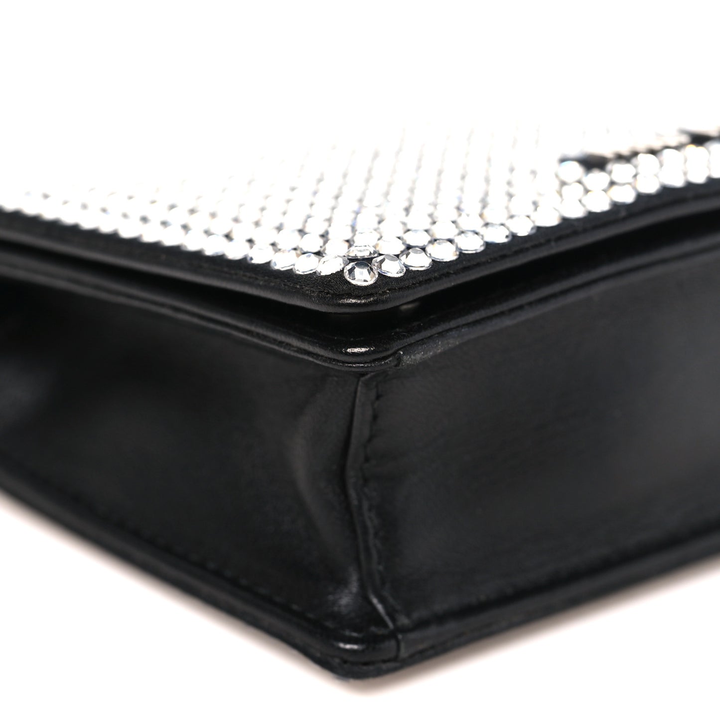 Nappa Crystal Starlight Mini Clutch Bag Black