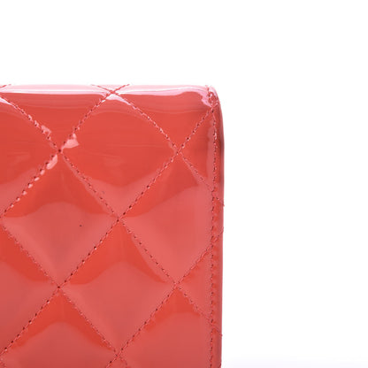 Chanel Patent Calfskin Quilted Large Flap Wallet Dark Pink 14 of 15