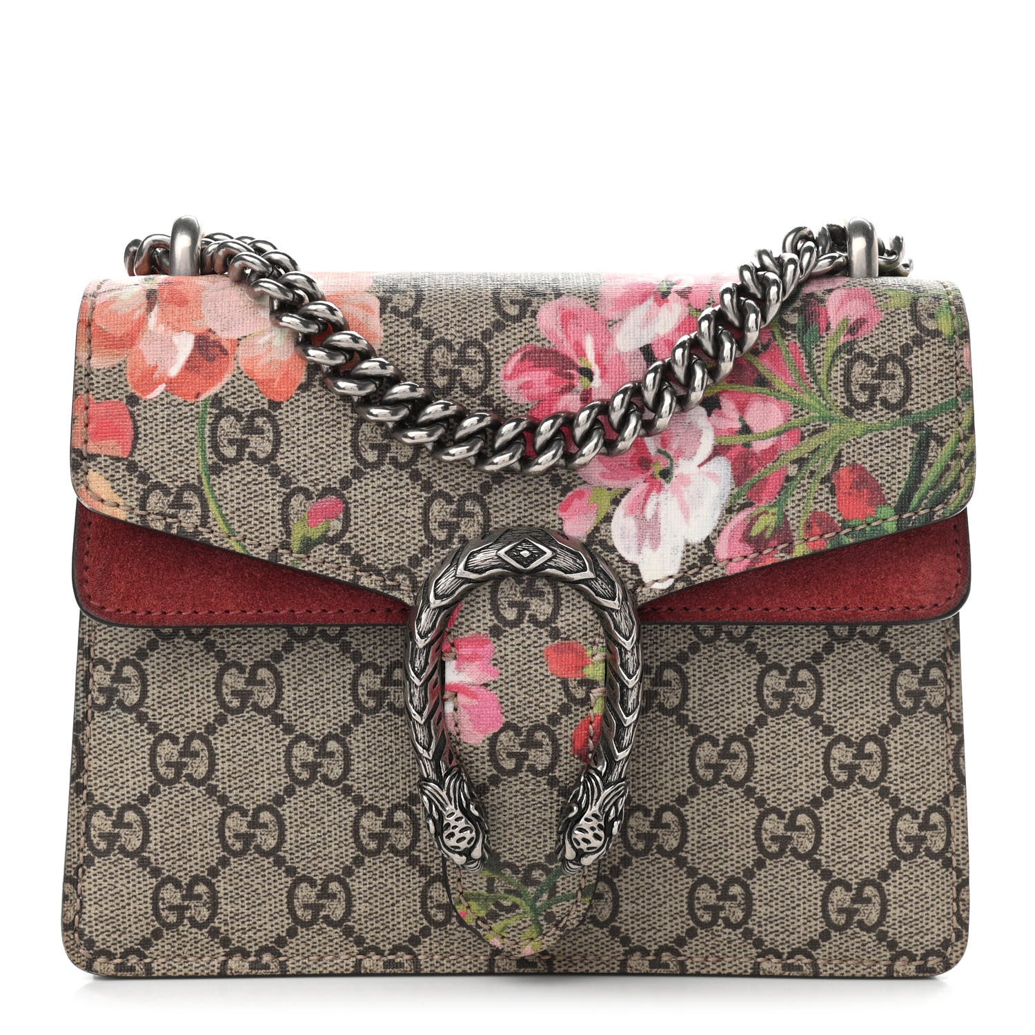 Gucci GG Supreme Monogram Blooms Mini Dionysus Shoulder Bag Beige Multicolor Dry Rose 1 of 11