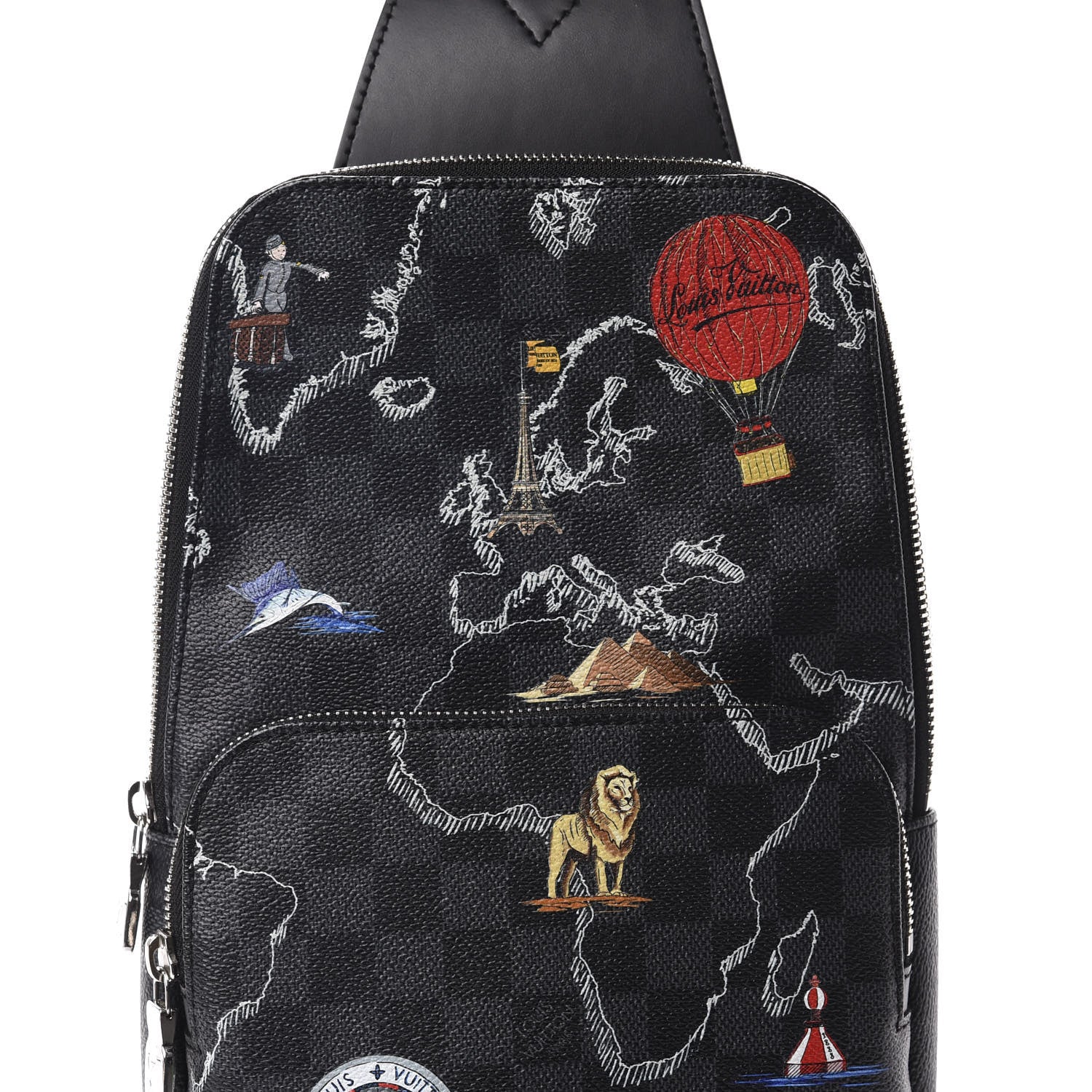 Louis Vuitton Damier Graphite World Map Avenue Sling Backpack 9 of 10