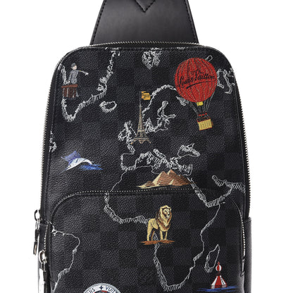 Louis Vuitton Damier Graphite World Map Avenue Sling Backpack 9 of 10