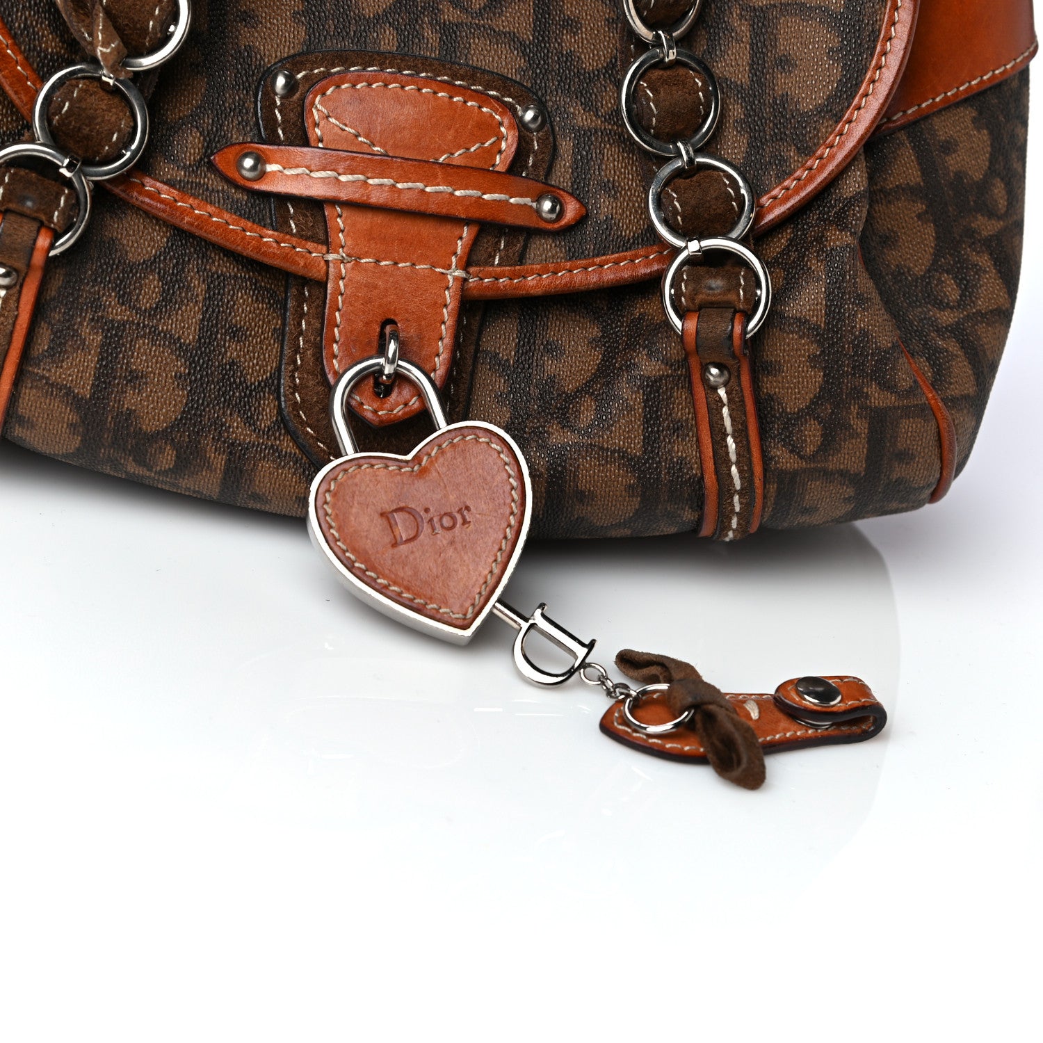Christian Dior Monogram Romantique Trotter Flap Bag Brown 6 of 6