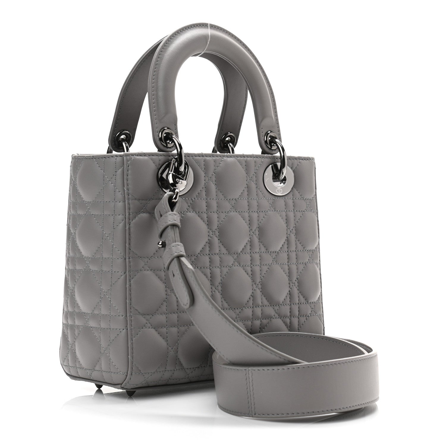 Christian Dior Lambskin Cannage Small My ABCDior Lady Dior Grey 3 of 11