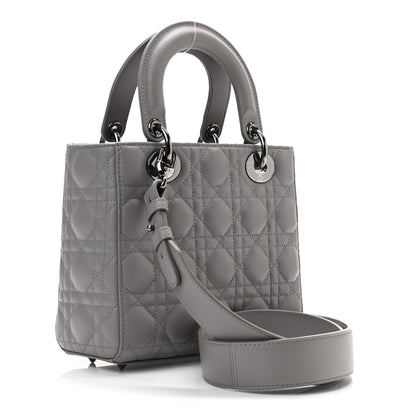 Christian Dior Lambskin Cannage Small My ABCDior Lady Dior Grey 3 of 11