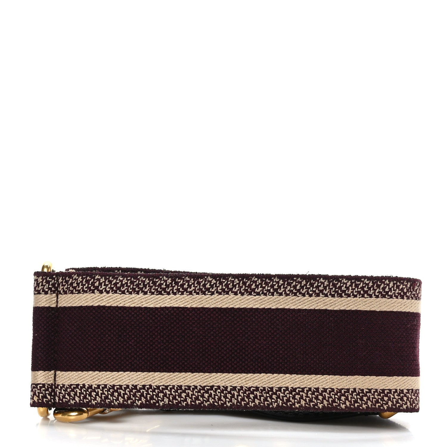 Christian Dior Canvas Embroidered Shoulder Strap Burgundy 2 of 4