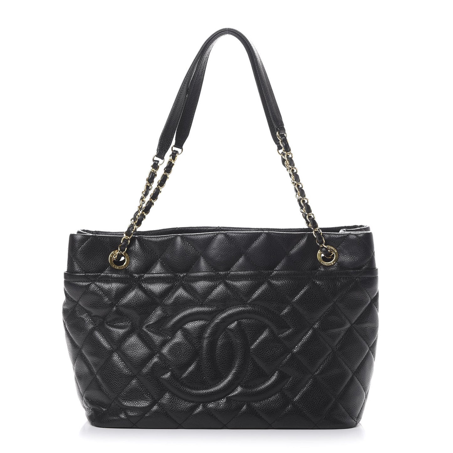 Caviar Quilted Timeless CC Soft Tote Black