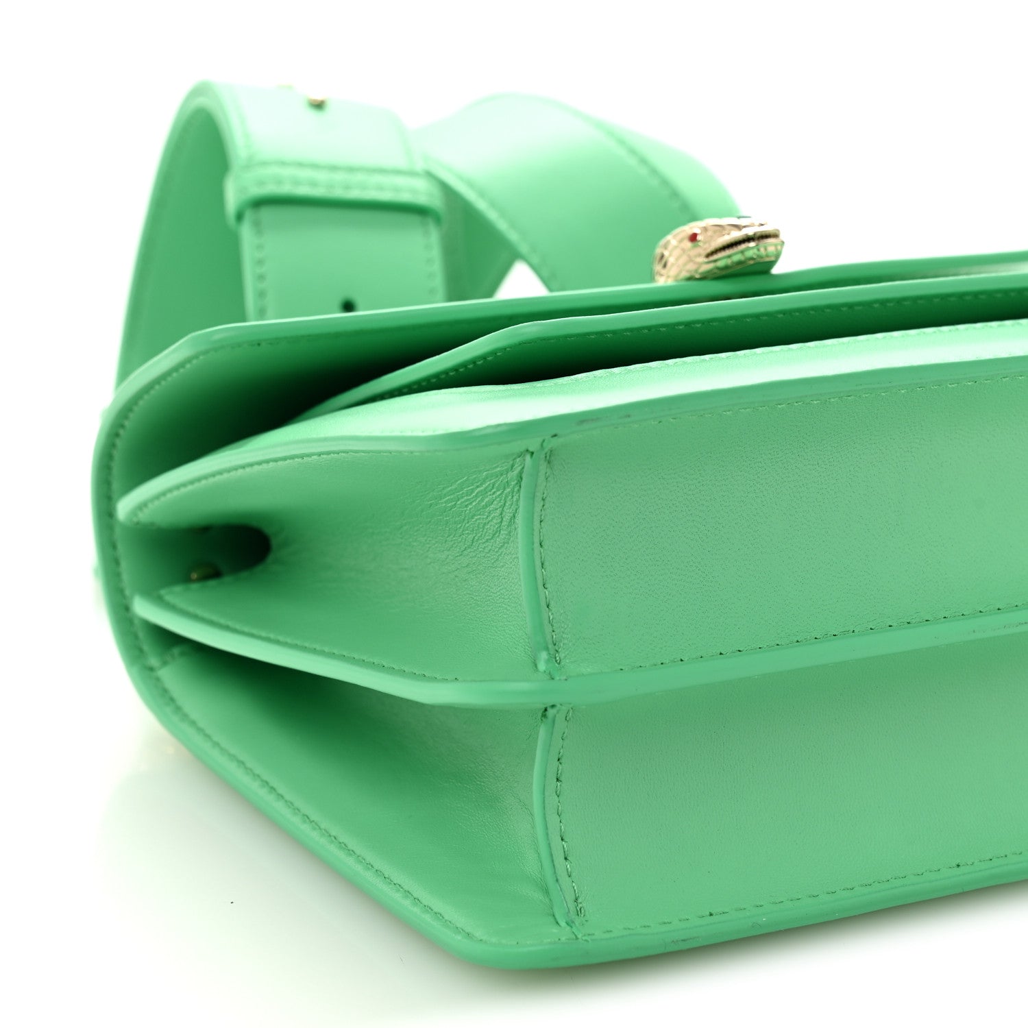 Bulgari Calfskin Serpenti Forever Maxi Chain Crossbody Bag Green 10 of 11