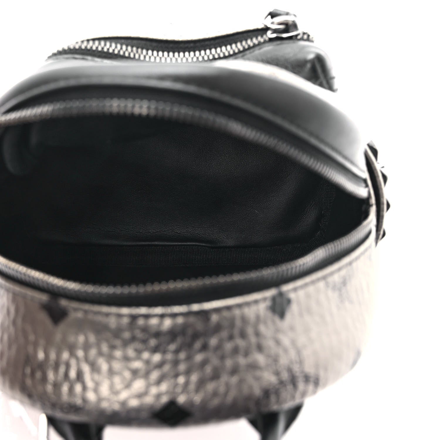 MCM Metallic Visetos Studded X-Mini Bebe Boo Backpack Silver 5 of 9