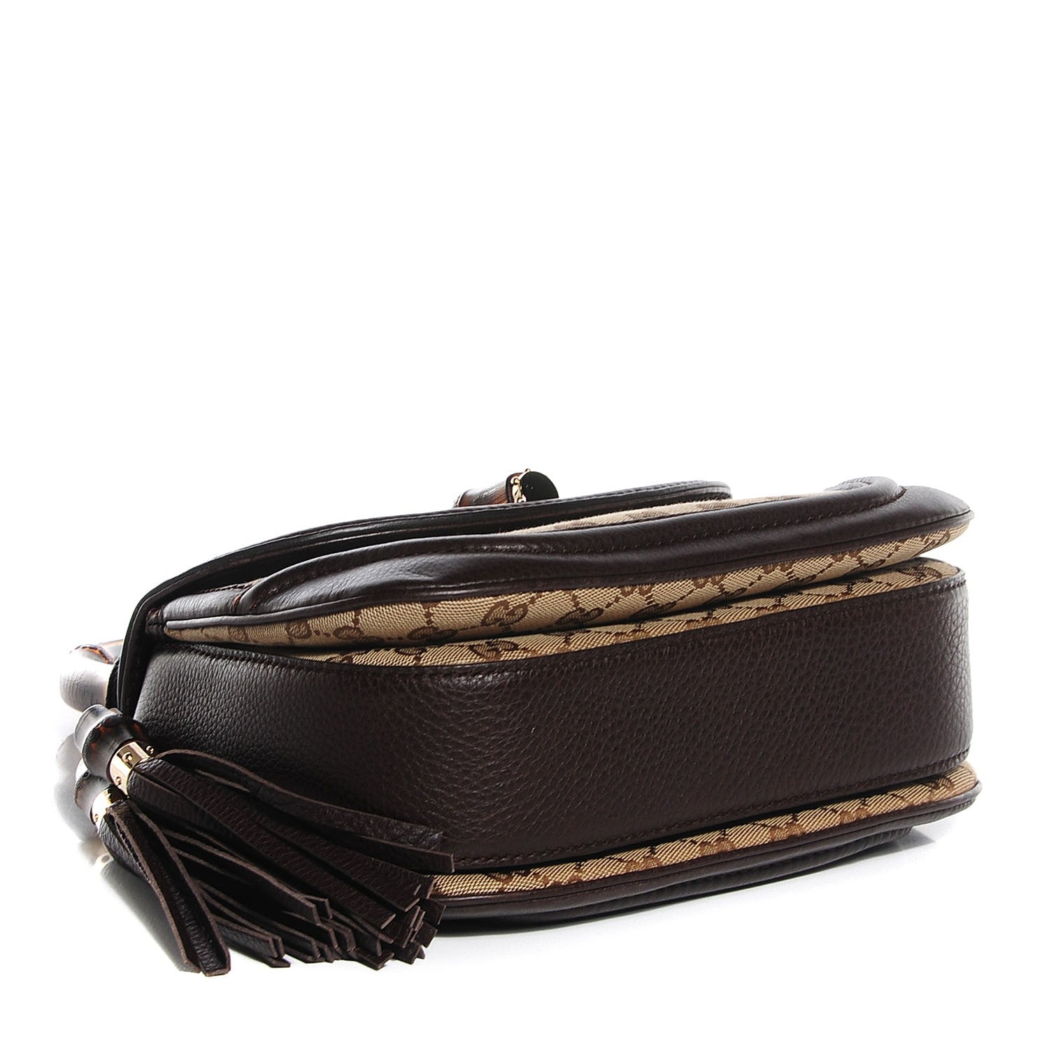 Gucci Monogram Medium New Bamboo Top Handle Bag Dark Brown 4 of 7