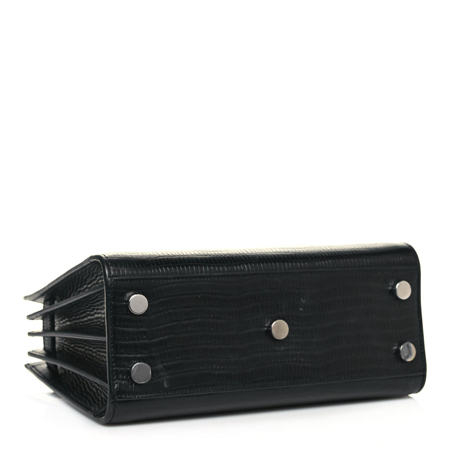 Calfskin Lizard Embossed Nano Sac De Jour Black