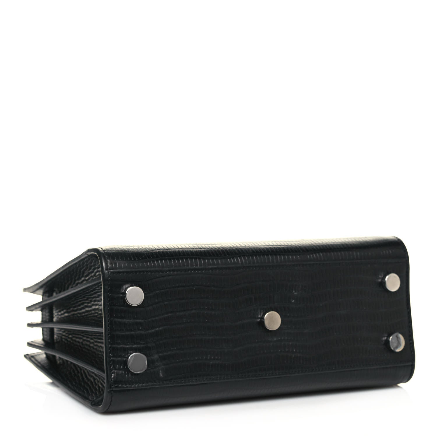Saint Laurent Calfskin Lizard Embossed Nano Sac De Jour Black 4 of 13