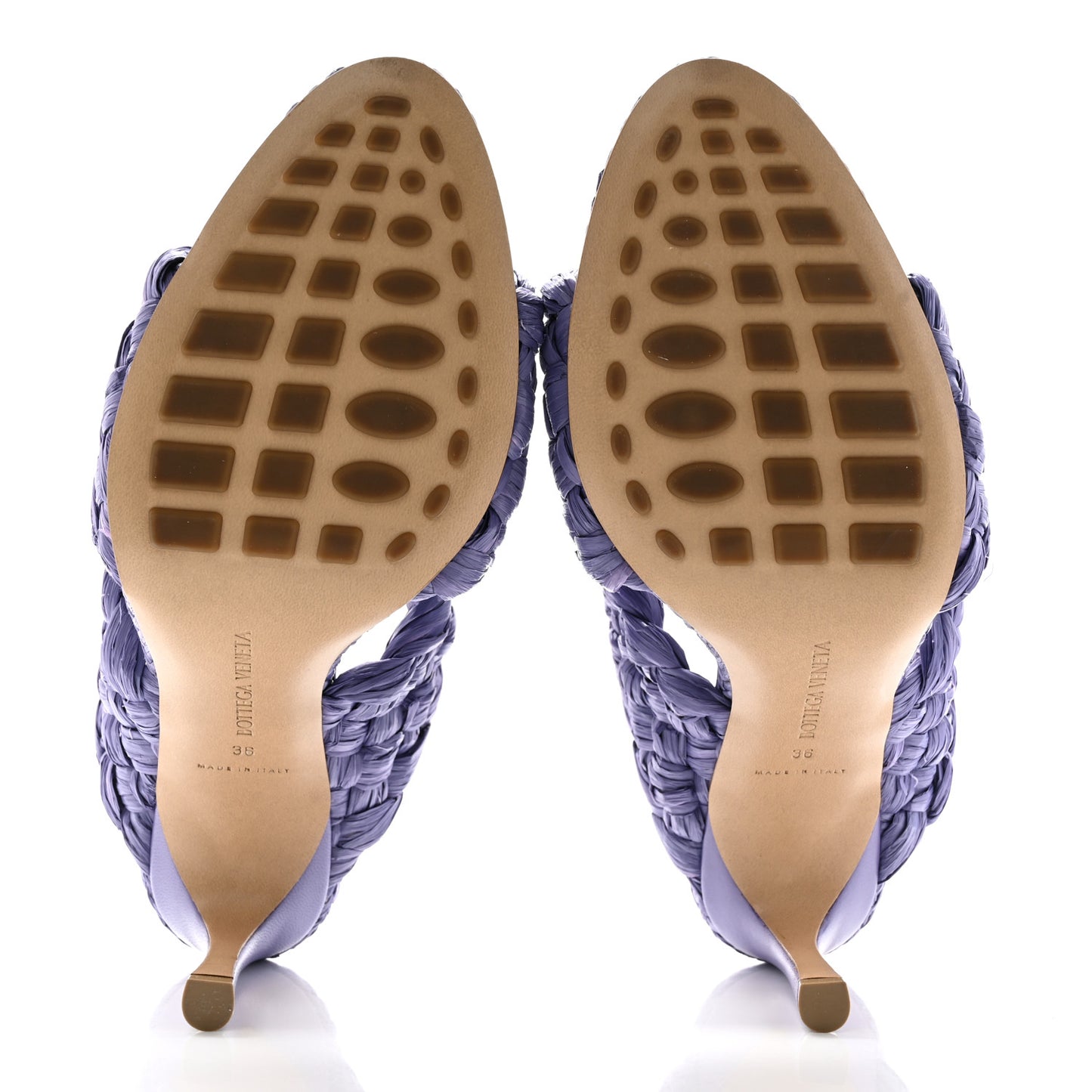 Raffia Twisted Intrecciato Stretch The Board Sandals 36 Lavender