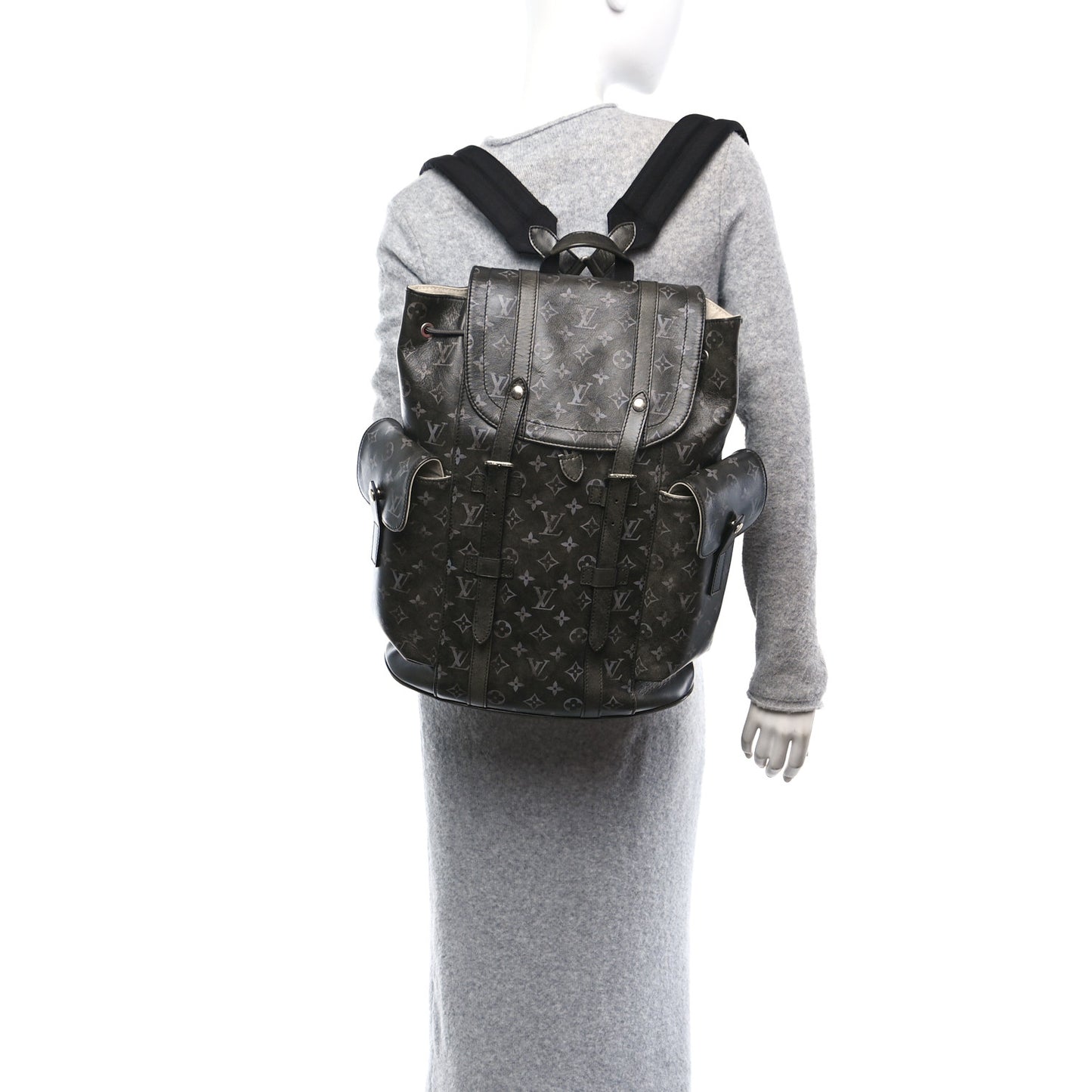 Brushed Monogram Eclipse Christopher MM Backpack Black