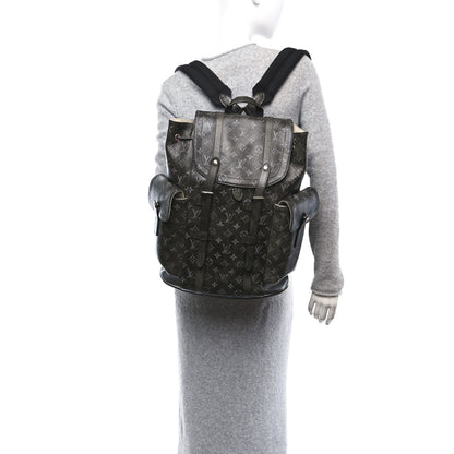 Louis Vuitton Brushed Monogram Eclipse Christopher MM Backpack Black 2 of 9
