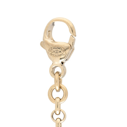 Chanel Crystal Pearl CC Charm Bracelet Light Gold Pink 4 of 5