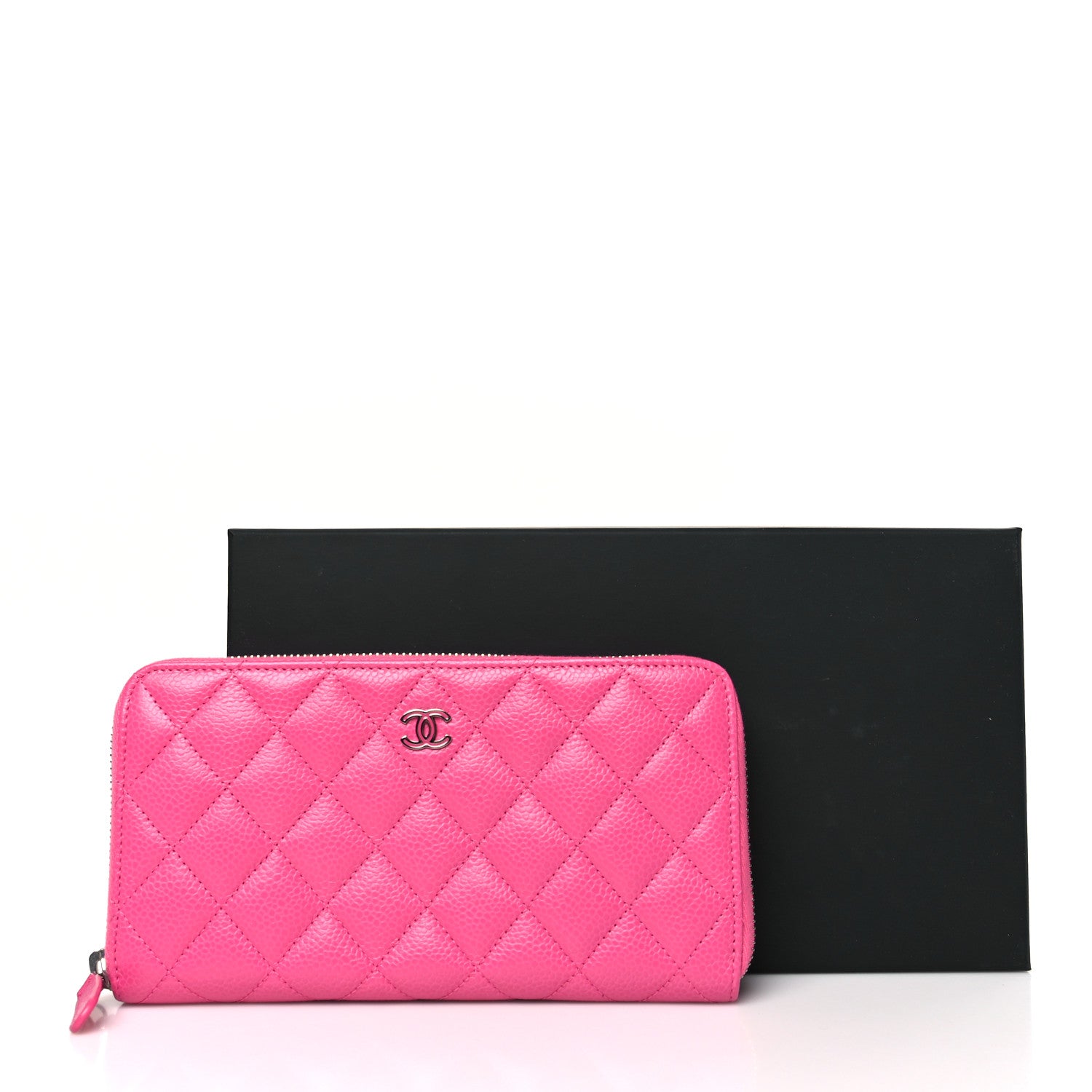 Chanel Caviar Quilted Large Gusset Zip Around Wallet Pink 9 of 9