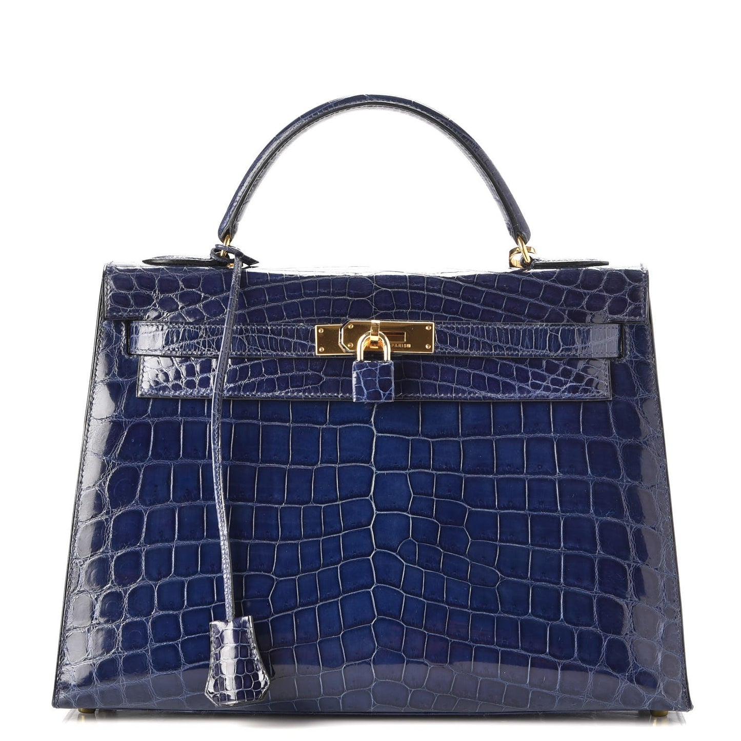Shiny Niloticus Crocodile Kelly Sellier 32 Bleu Saphir