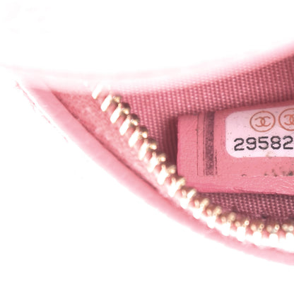 Chanel Caviar Camellia Embossed Round Clutch With Chain Pink 6 of 8