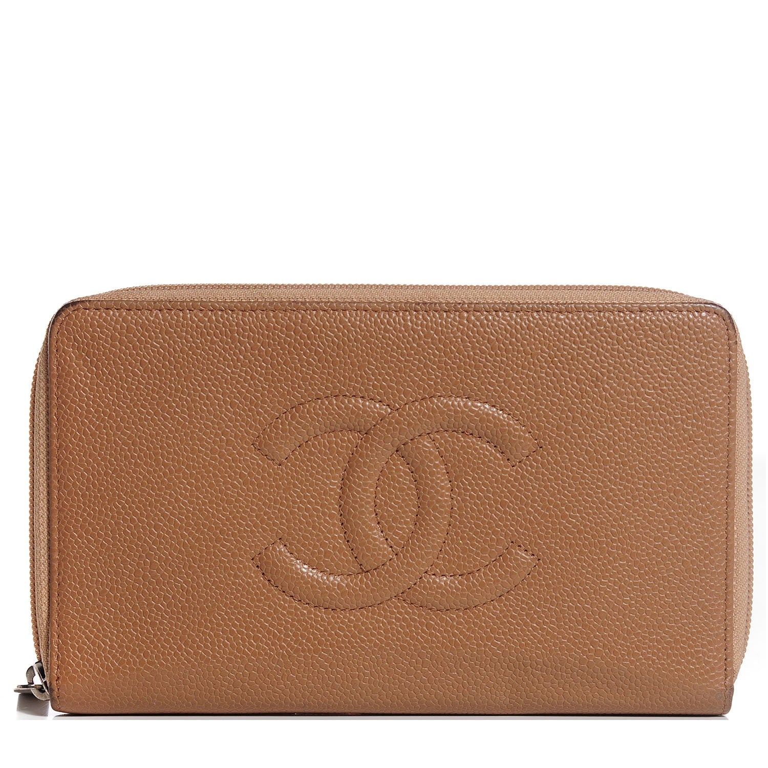Chanel Caviar Timeless CC Large Zipped Wallet Beige 1 of 8