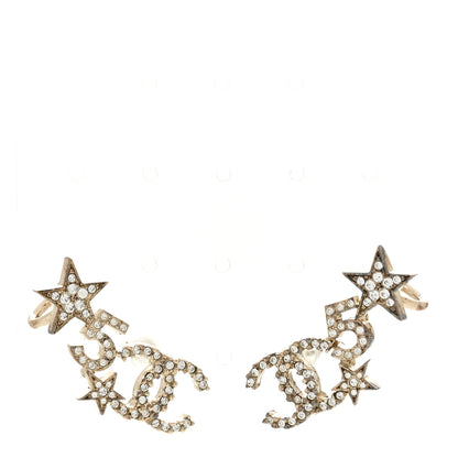 Chanel Crystal Star 5 CC Earrings Gold 1 of 4