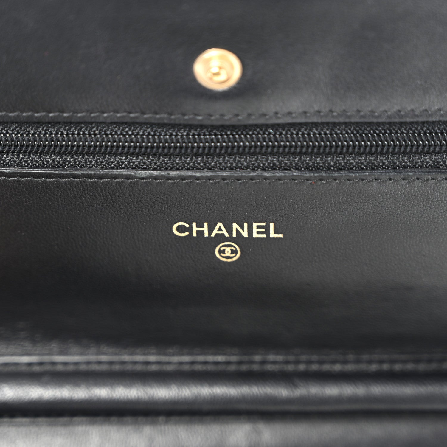 Chanel Lambskin Quilted Wallet On Chain WOC Black 6 of 13