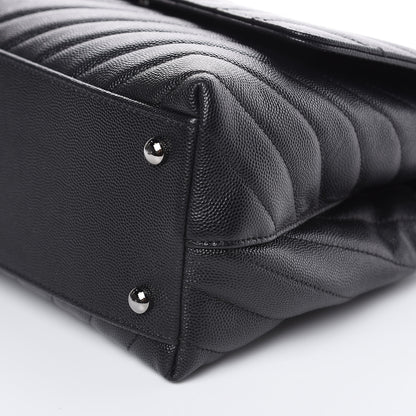 Chanel Caviar Chevron Quilted Small Coco Handle Flap Black 9 of 10